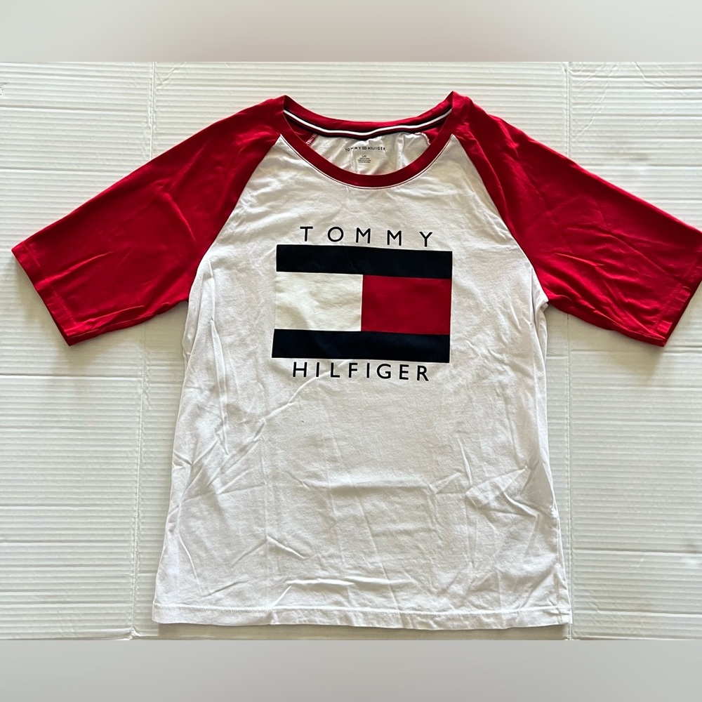 Tommy Hilfiger Kids' Red and White Graphic T-Shirt